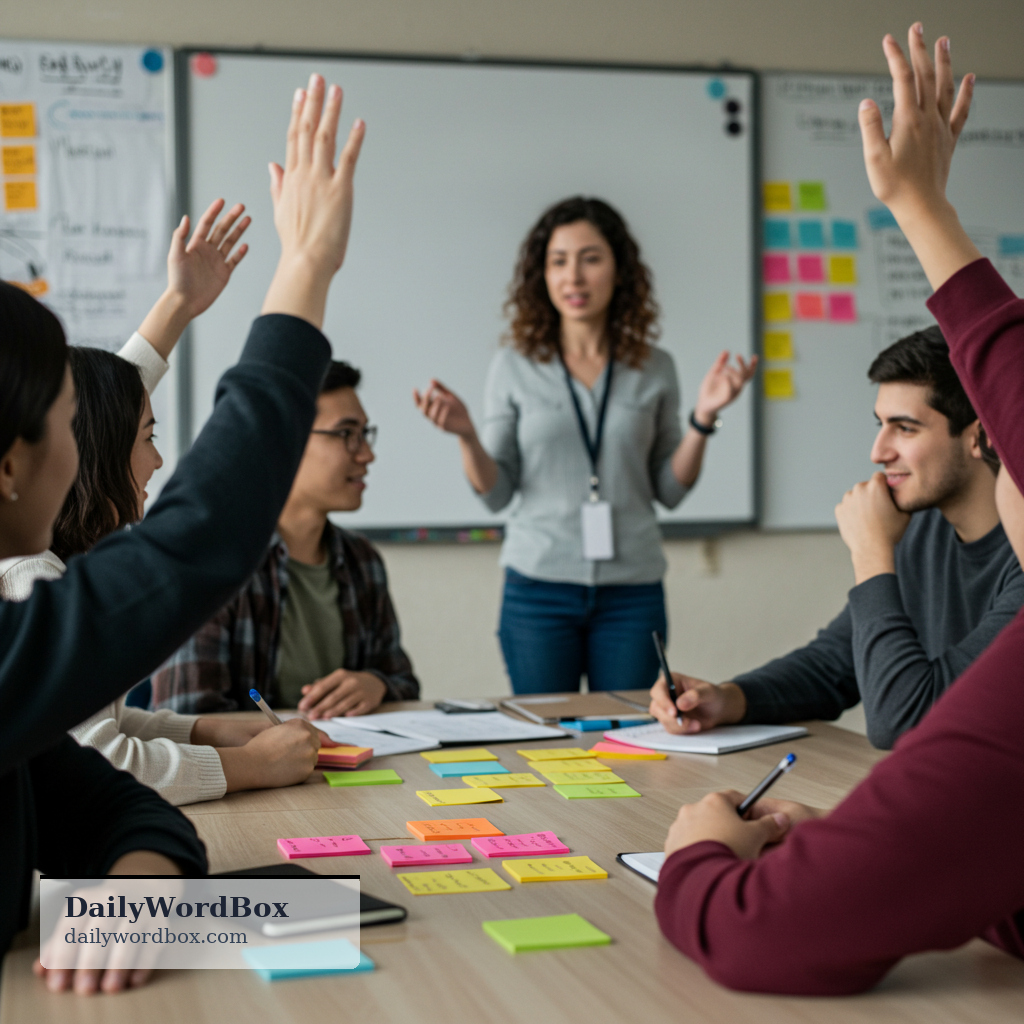 interactive: Involving people participating, responding, or influencing what happens through discussion or activities.