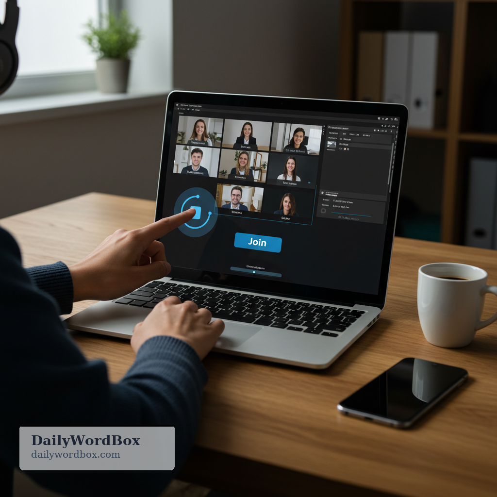 join a call: to connect to a phone or online meeting so you can take part in it