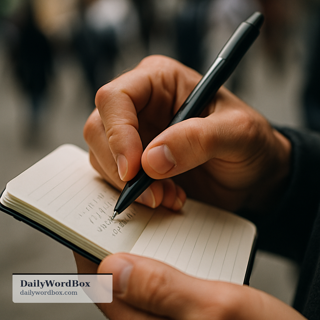 jot: To write something down quickly or briefly.