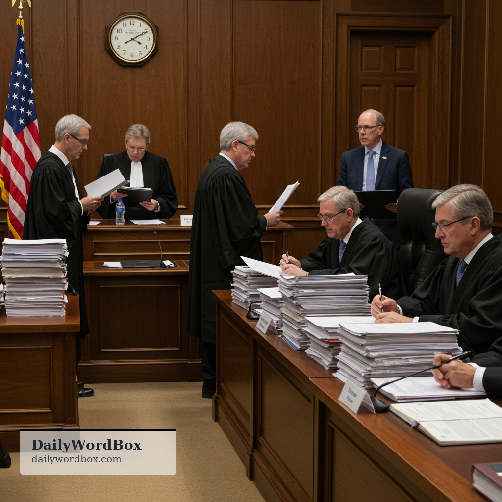 judicial: Involving a court’s power to review or limit decisions made by other authorities.