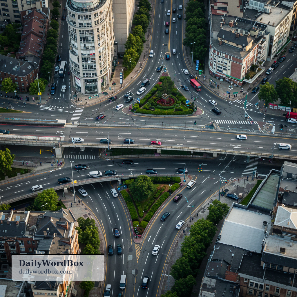 junction: a place where roads, railways, or routes meet, cross, or split