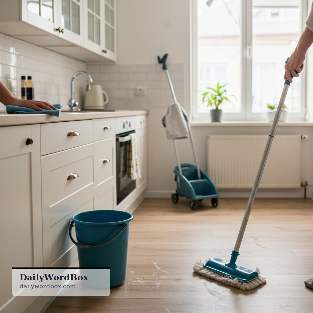 keep clean: to maintain something in a clean condition by regularly removing dirt and preventing mess