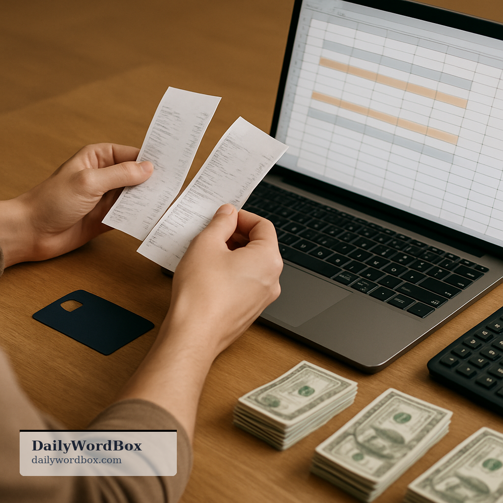 keep tabs on: To track money, costs, or numbers closely so you do not lose control of them.
