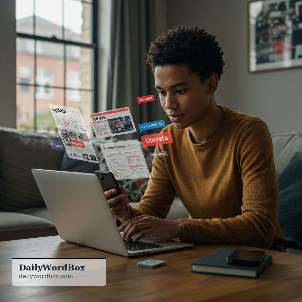 keep up: to stay informed about something that changes or develops