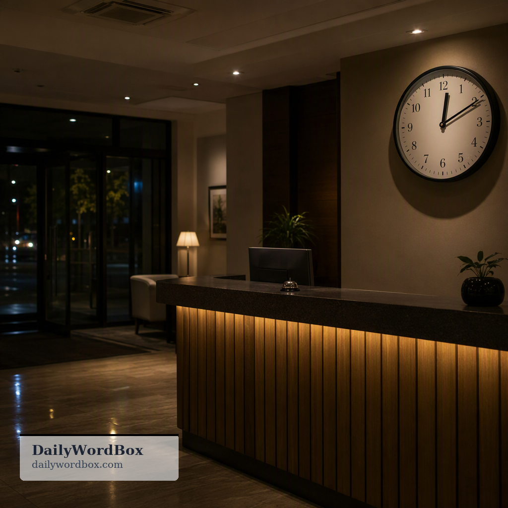 late check-in: An arrival at a hotel or other accommodation after the usual or designated check-in time.