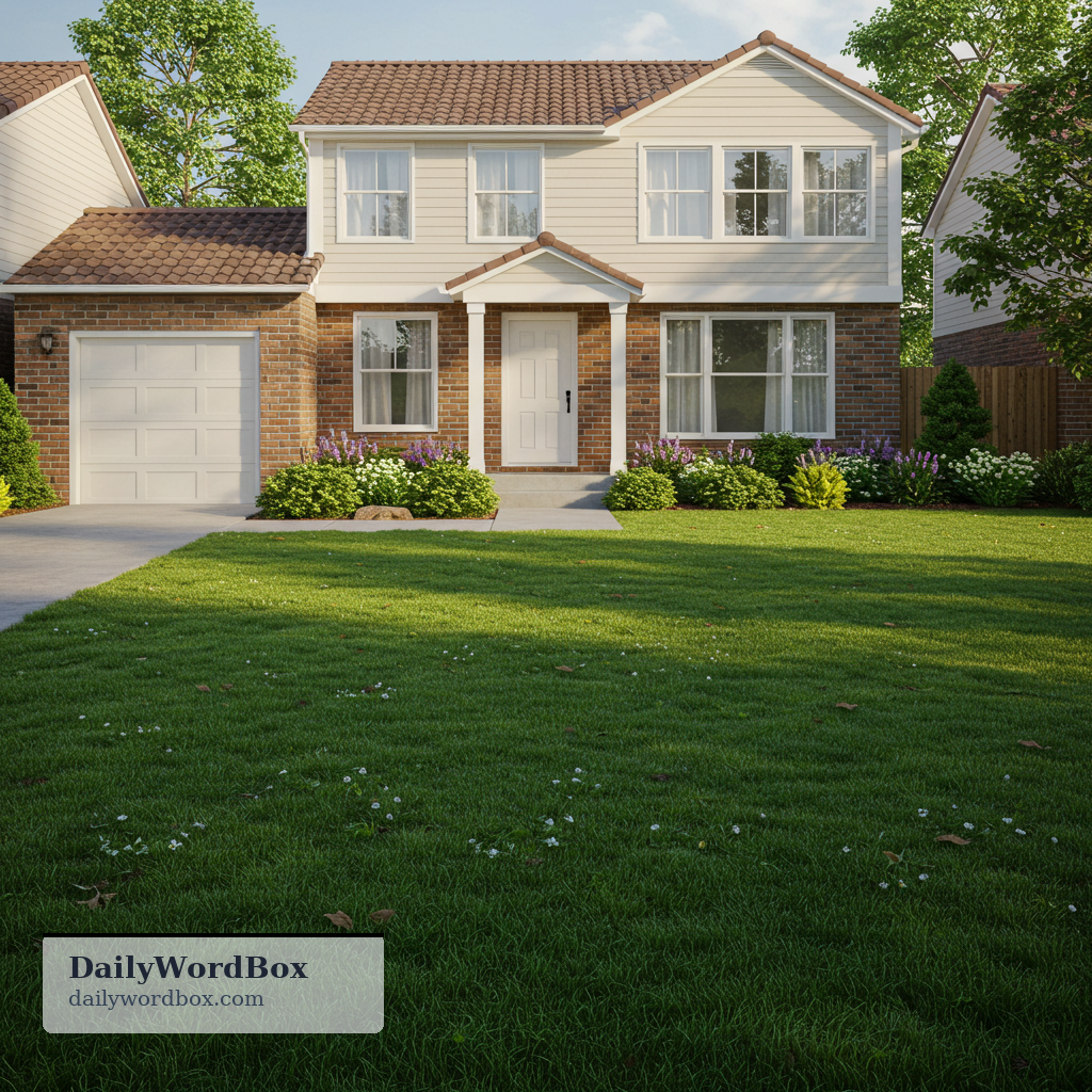 lawn: an area of short grass that is kept cut and tidy, especially near a house or in a park