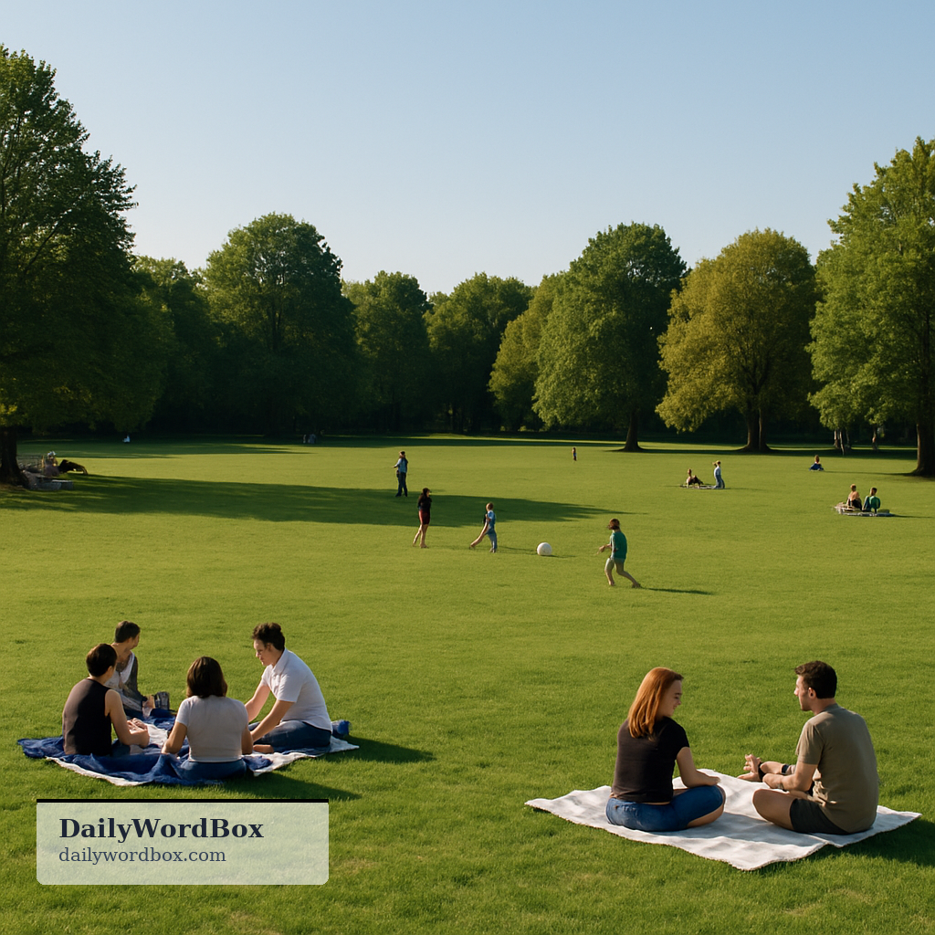 lawn: A lawn is an area of short, regularly cut grass, usually around a house or in a park.