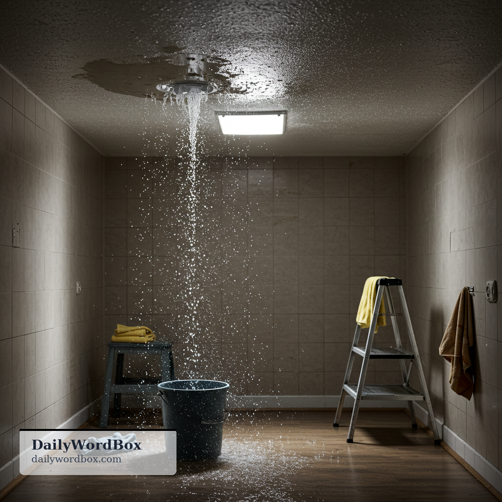 leak: An unintended escape of liquid or gas from a container, pipe, or system.