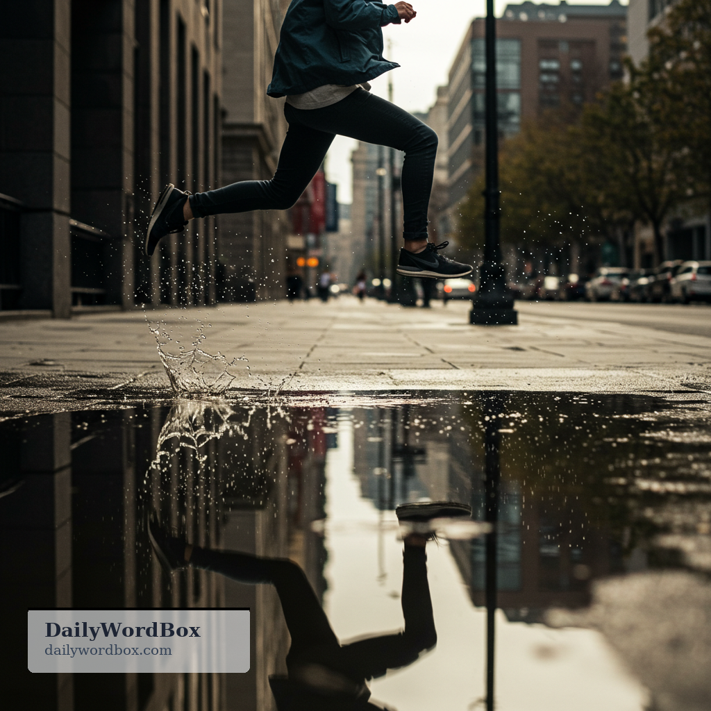 leap: A sudden jump from one place to another.