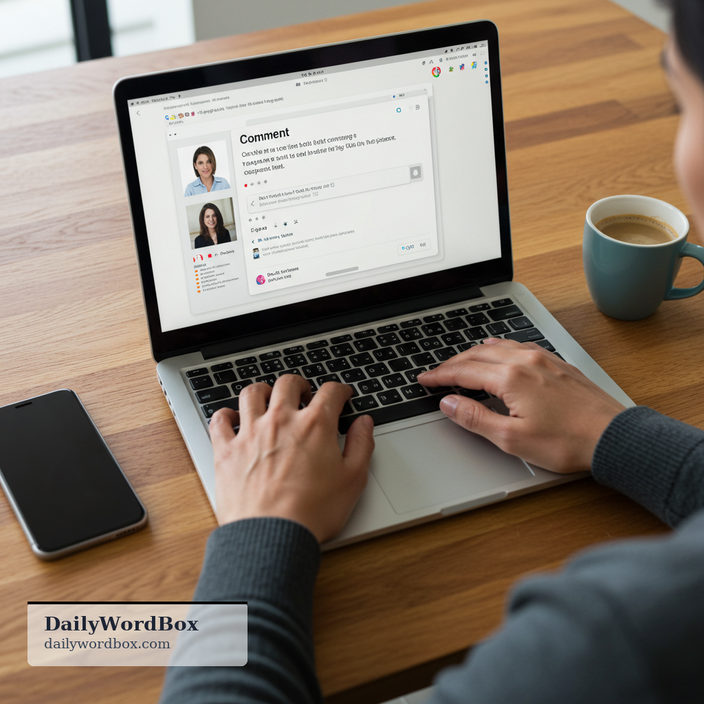 leave a comment: to write a short message in response to a post, video, article, or online content