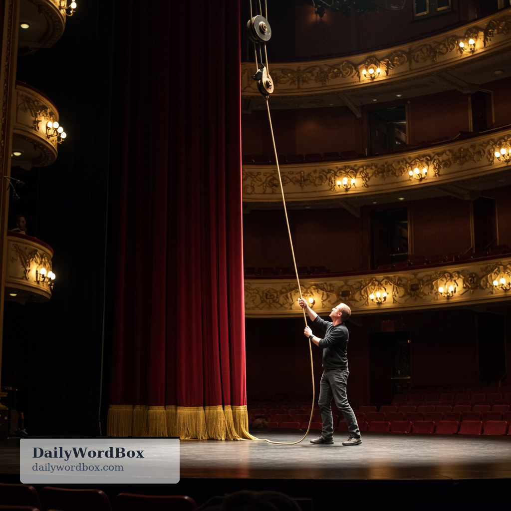 let down: To lower something to a lower position (for example, by releasing a rope or mechanism).