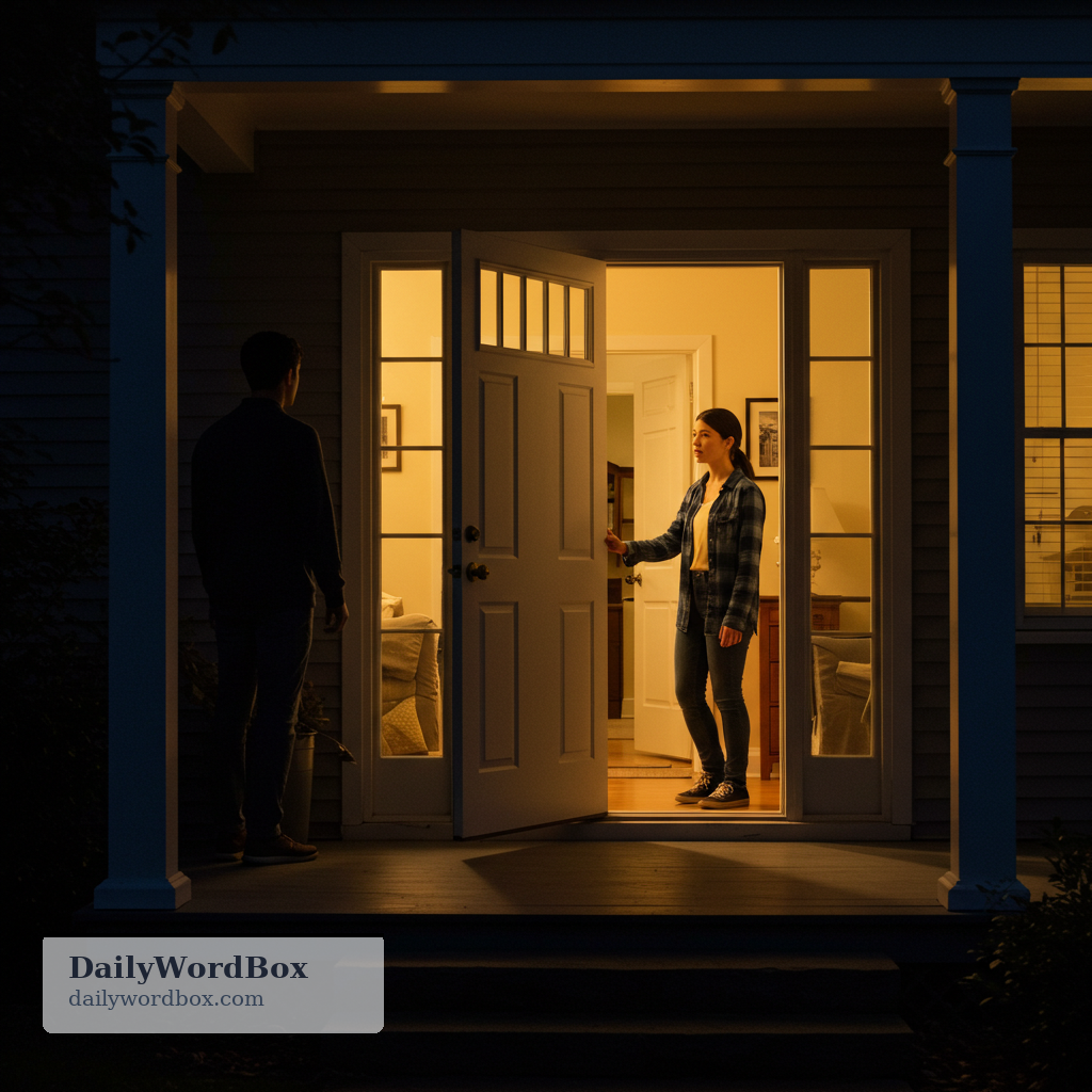 let in: to allow someone to enter a building or room by opening a door or barrier