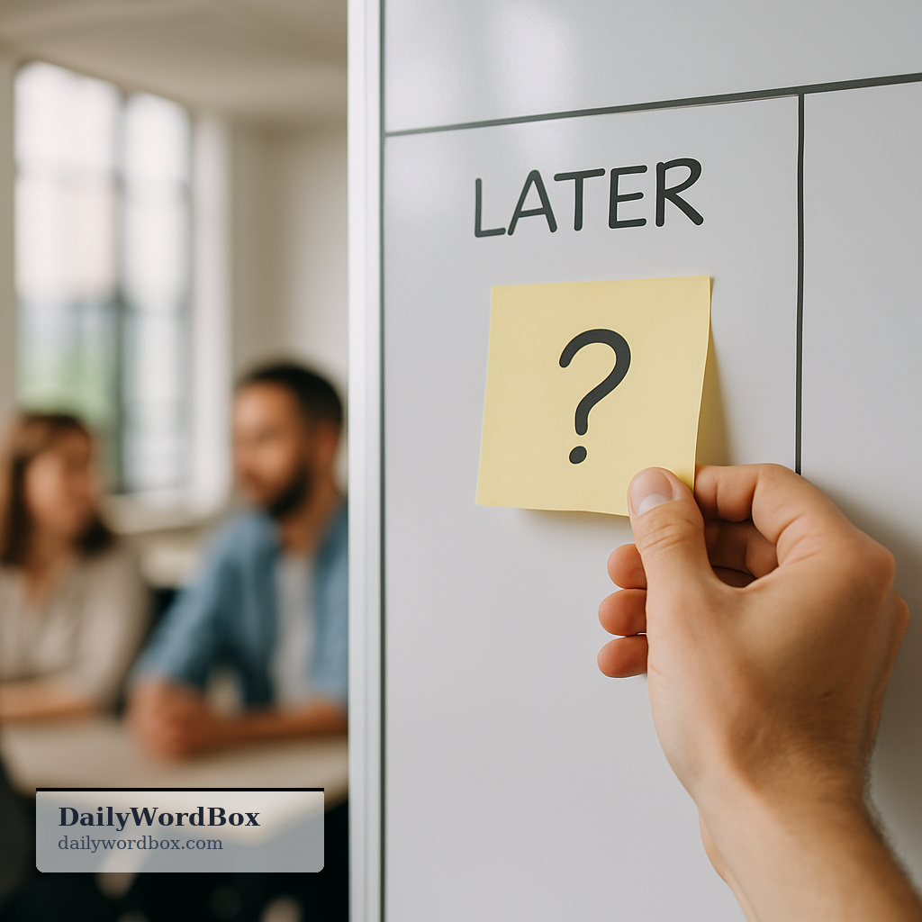 Let's come back to that.: Used to suggest postponing the discussion of a particular topic until a later time, often because…