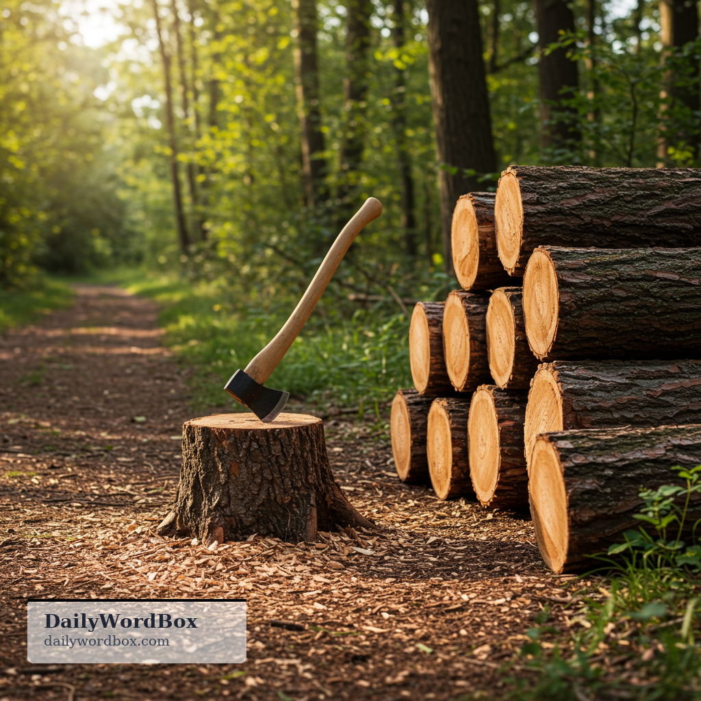 log: A thick piece of a tree trunk or large branch, especially after being cut for burning or building.
