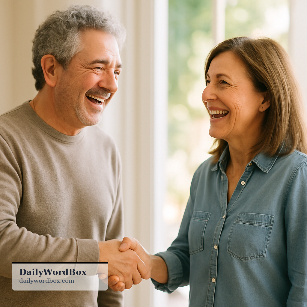 Lovely to see you.: A warm and polite greeting used when meeting someone, expressing pleasure or happiness at their presence…