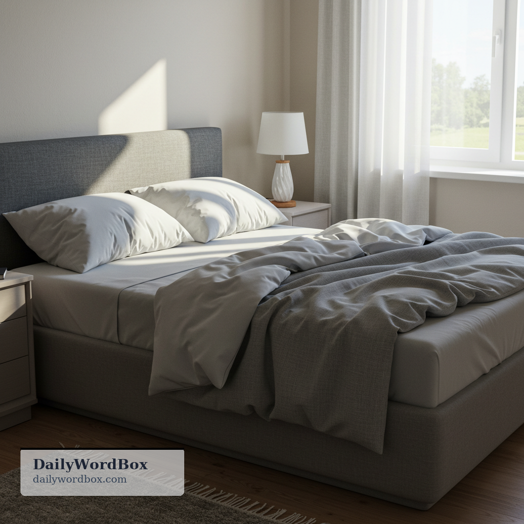 make your bed: to tidy your bed after sleeping by arranging the sheets, blankets, and pillows neatly