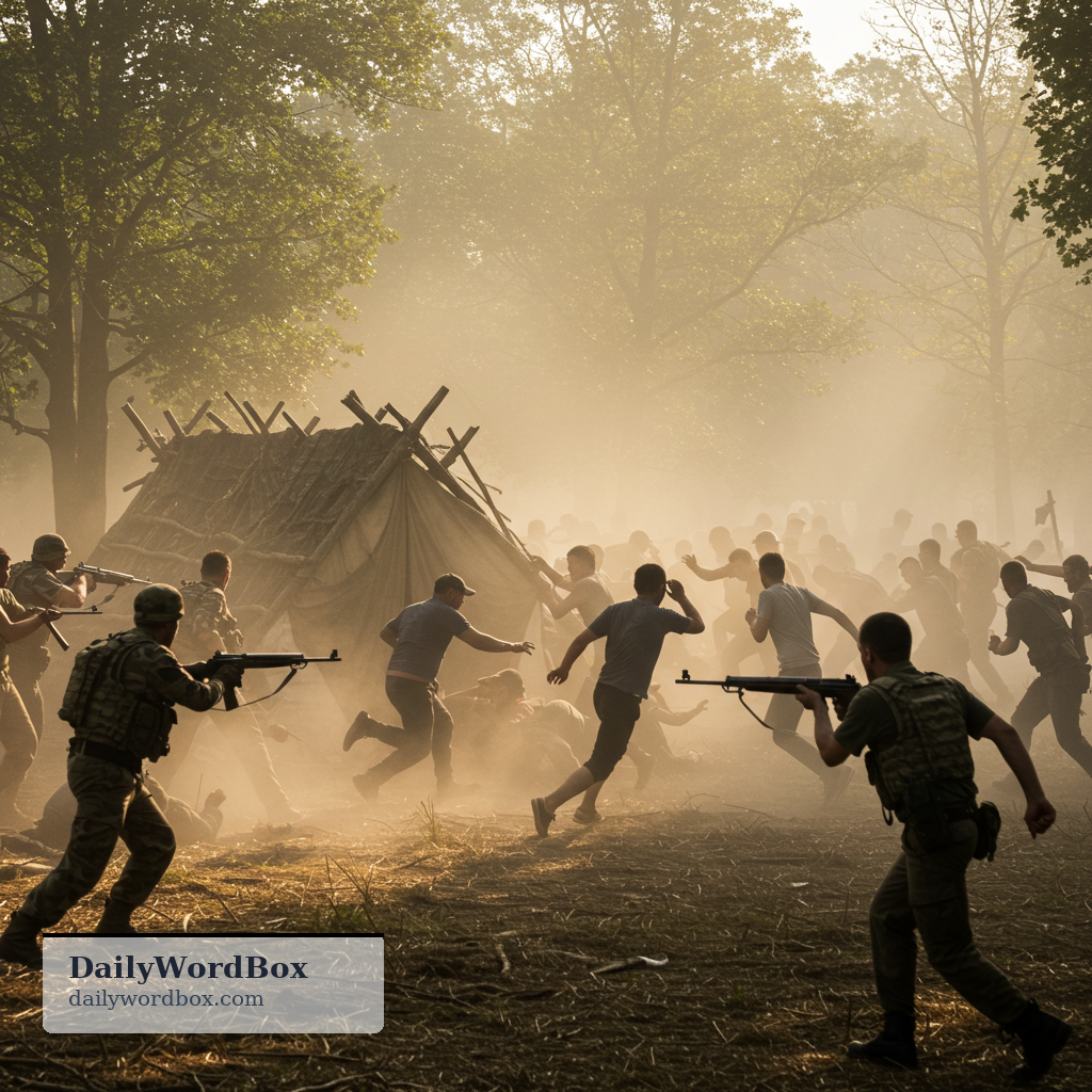 massacre: to kill many people brutally, often in a sudden attack