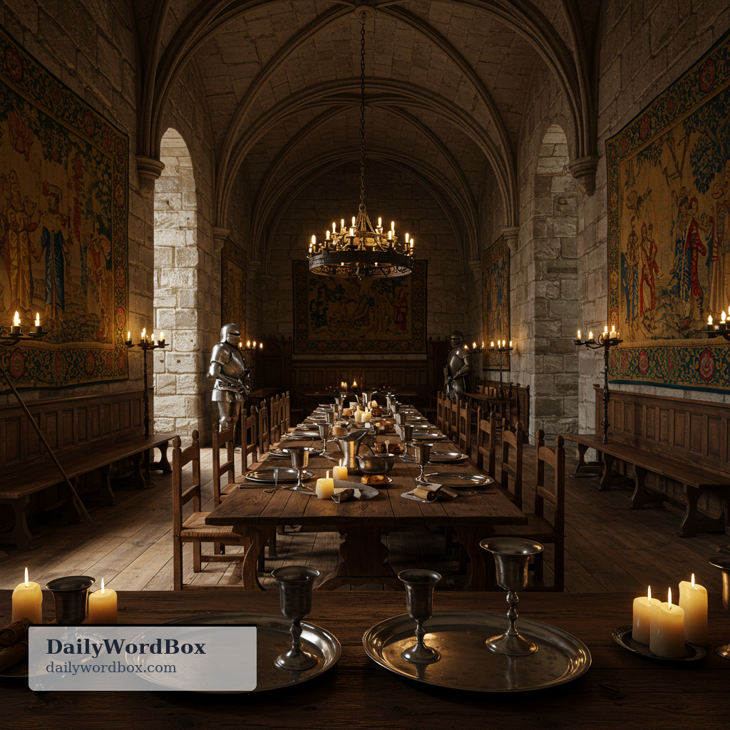 medieval: Made in or typical of the Middle Ages, especially in style or design.