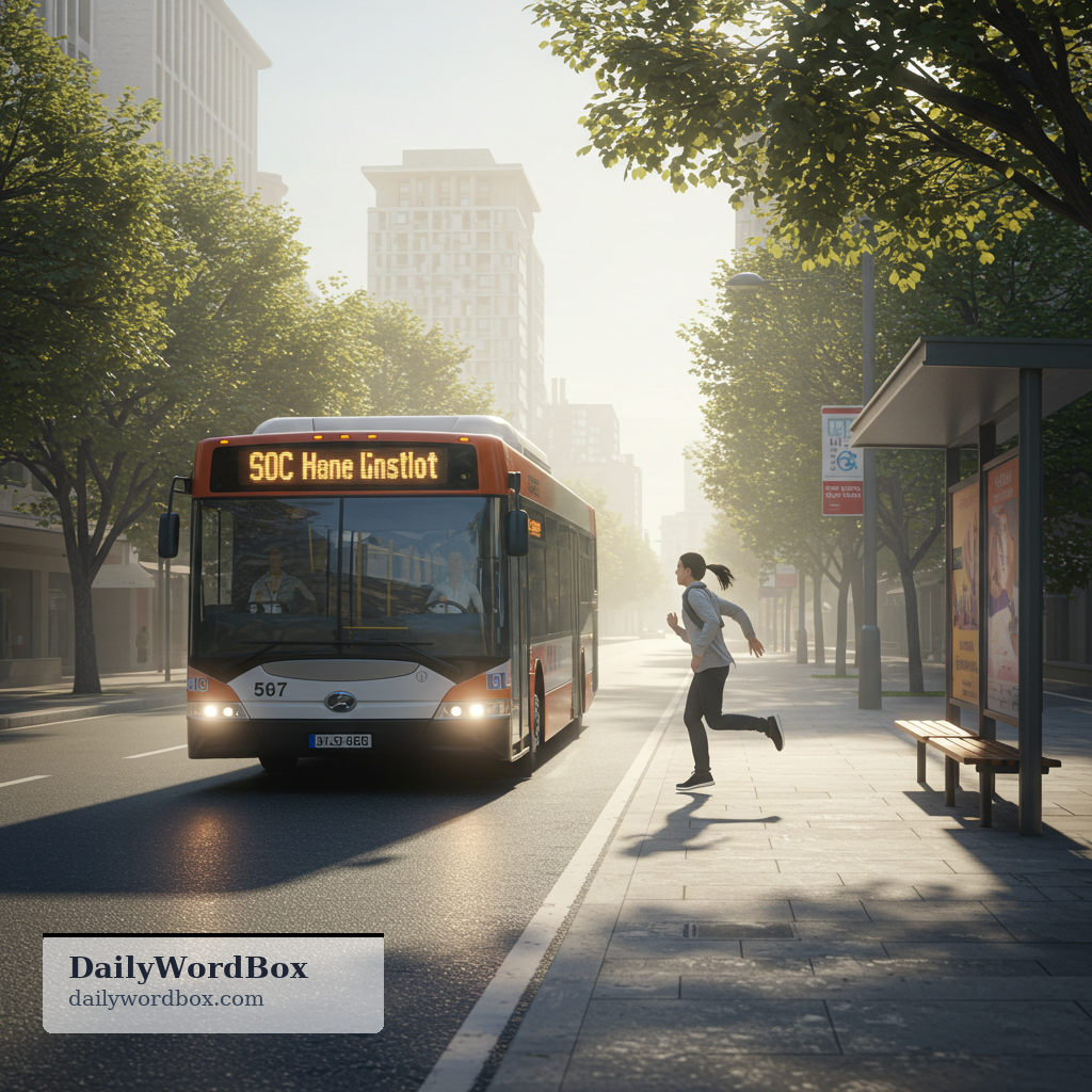 miss a bus: to arrive too late to catch a bus so it leaves without you