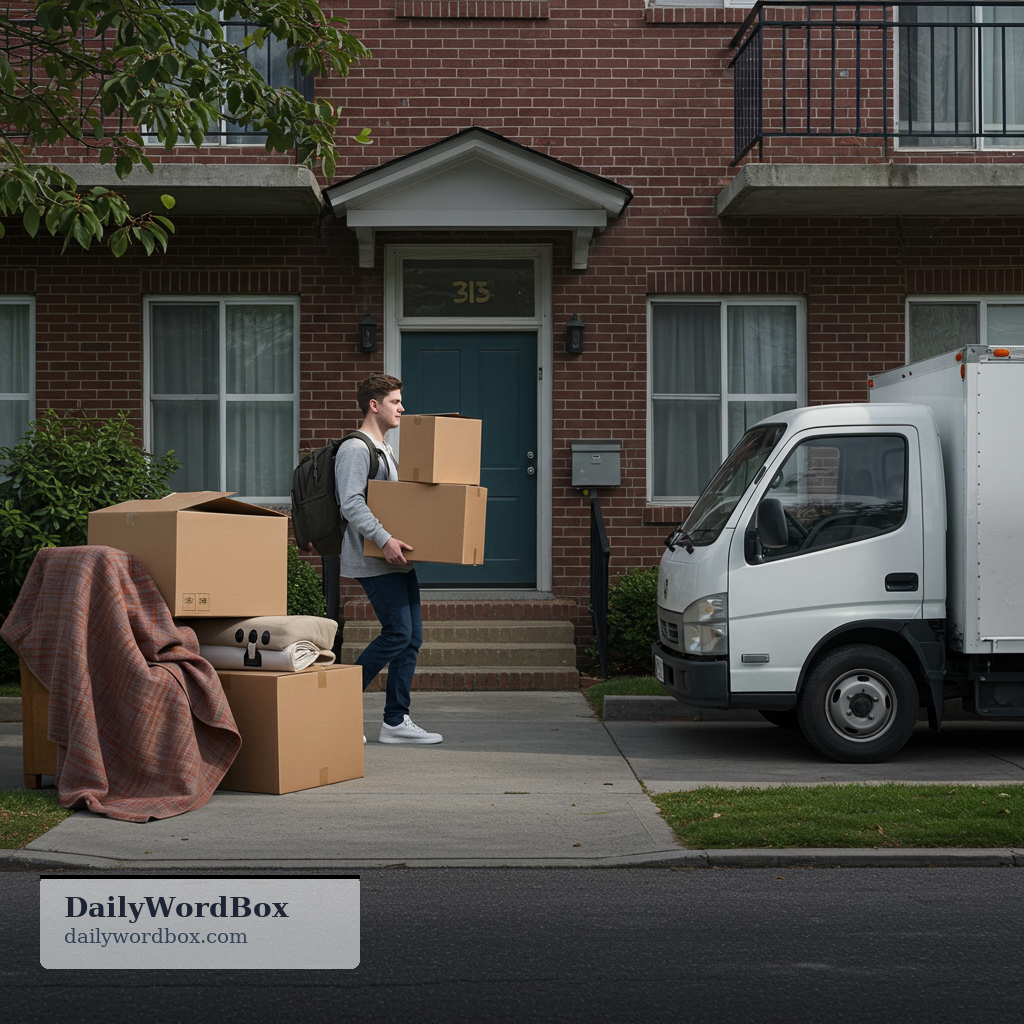 move out: to leave a home or apartment where you live, usually to live somewhere else