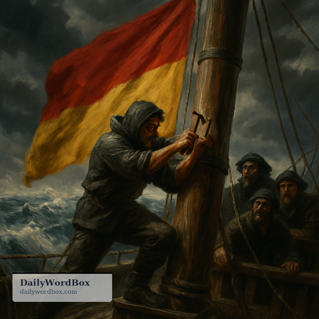 nail your colours to the mast: To publicly declare your allegiance or opinion and commit to it.