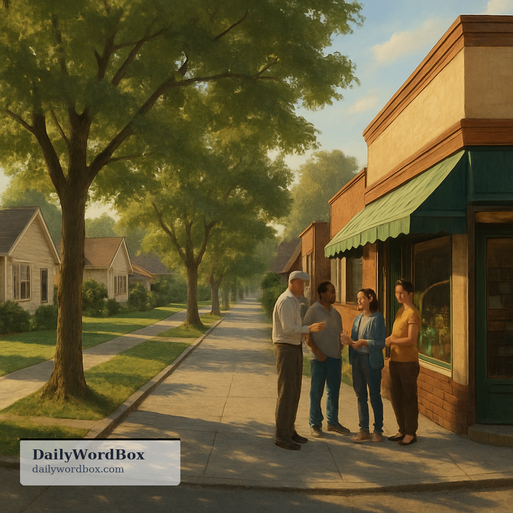 neck of the woods: A particular area, neighborhood, or region (often where someone lives or is staying).