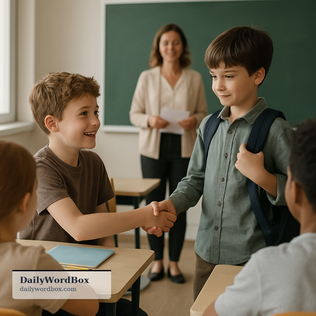 new classmate: a student in your class whom you have only recently met or who has just joined the class