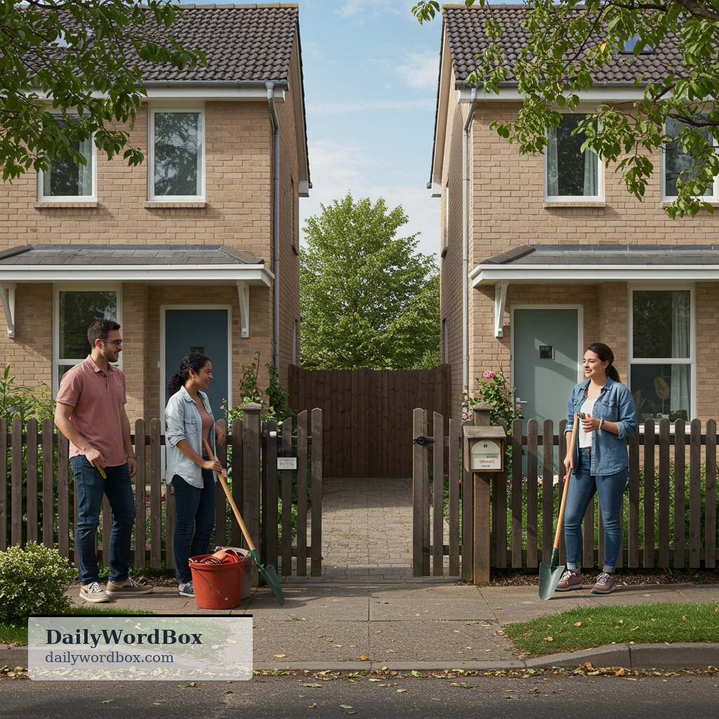 next-door neighbor: a person who lives in the house or apartment immediately beside yours