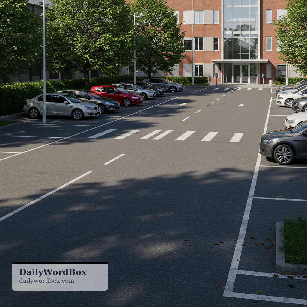parking lot: an area where people leave their cars for a short time while they visit a place
