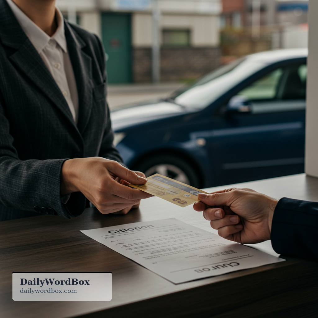 pay a fine: to give money as a penalty for breaking a rule or law