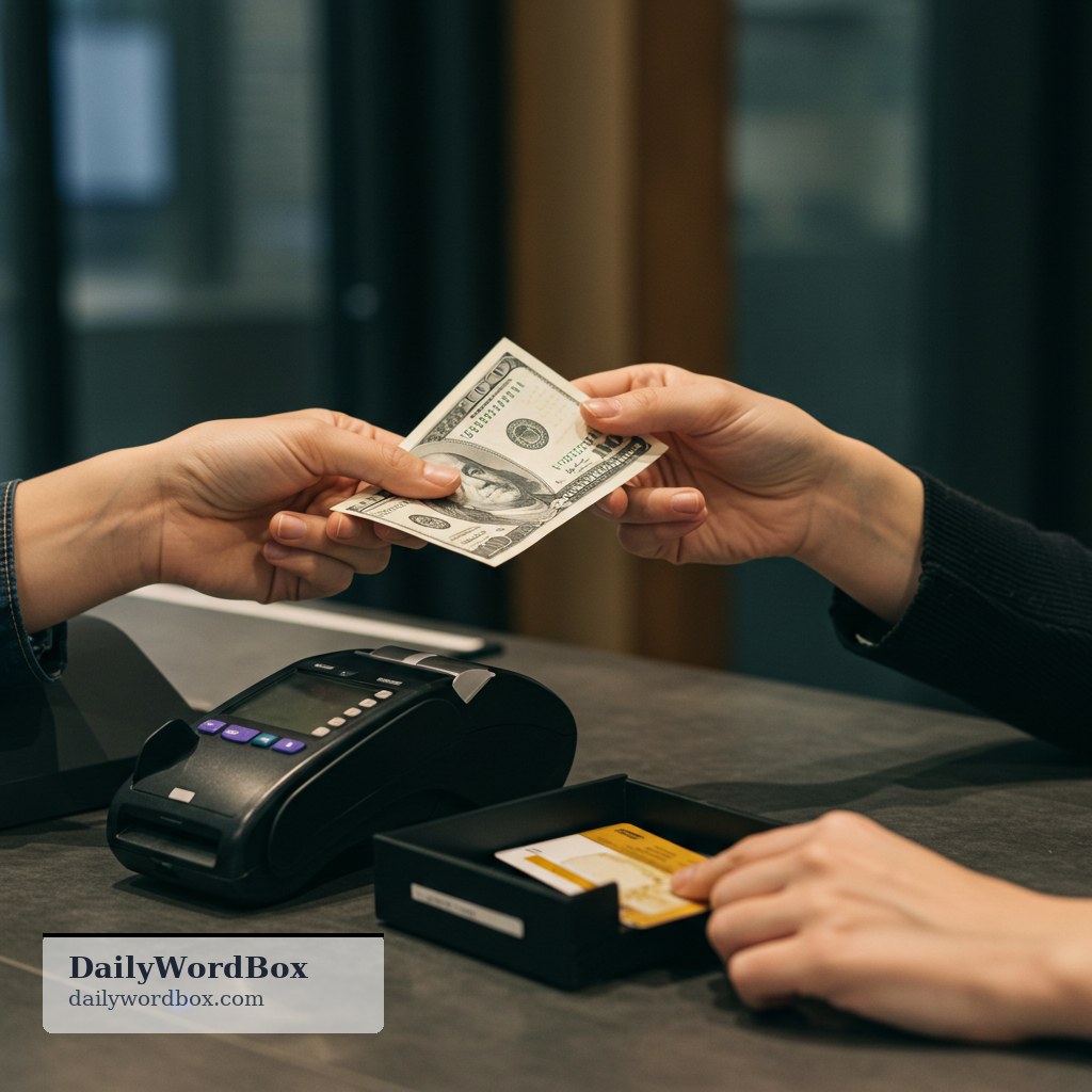 pay money: to give money in exchange for something or to settle a cost, fee, or debt