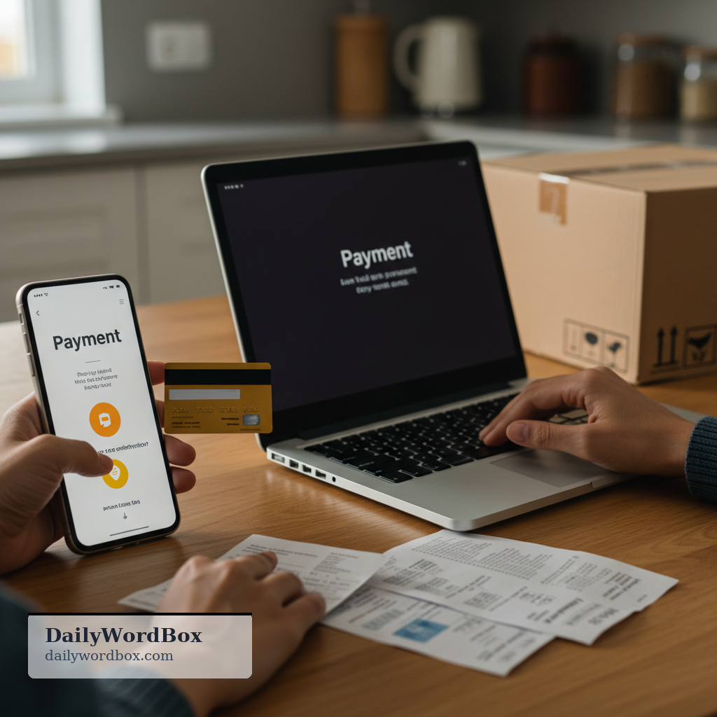 pay online: to make a payment using the internet through a website or app instead of paying in person