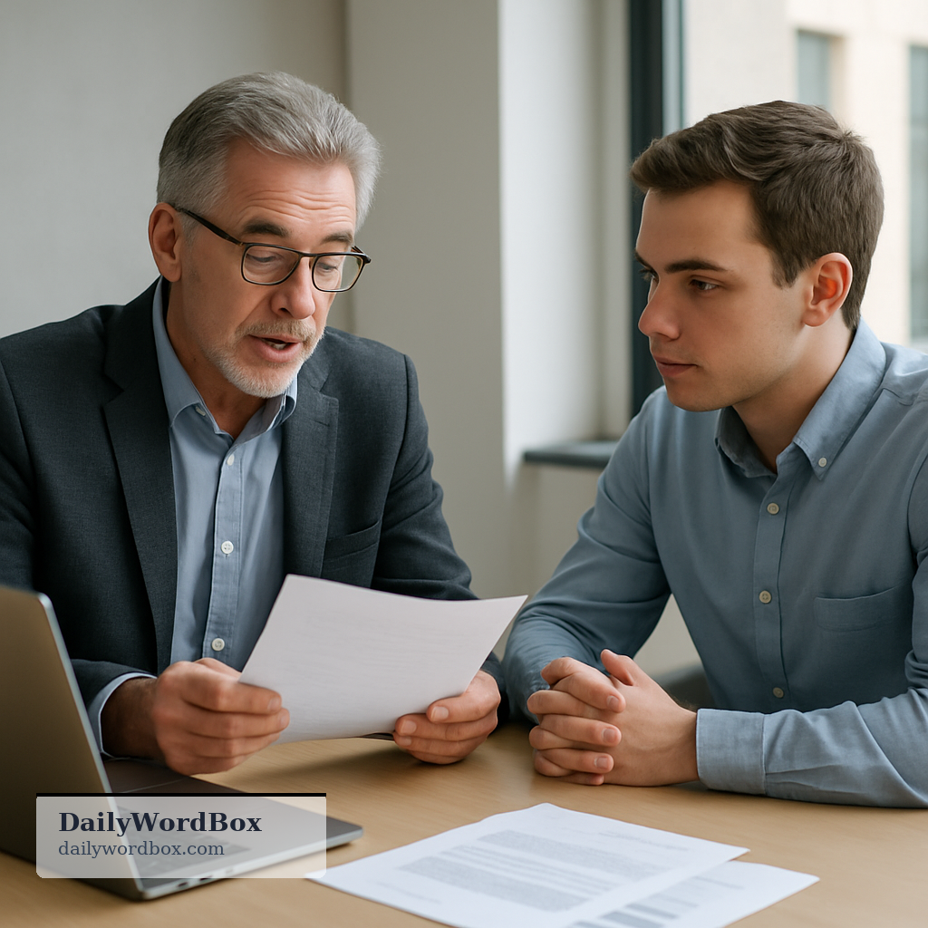 performance review: A formal assessment of an employee's work performance, typically conducted by a manager to evaluate achi…