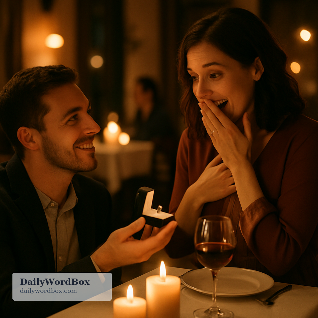 pop the question: To propose marriage; to ask someone to marry you.