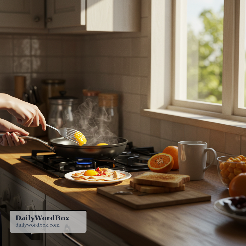 prepare breakfast: to make breakfast food ready to eat, usually by cooking and arranging it