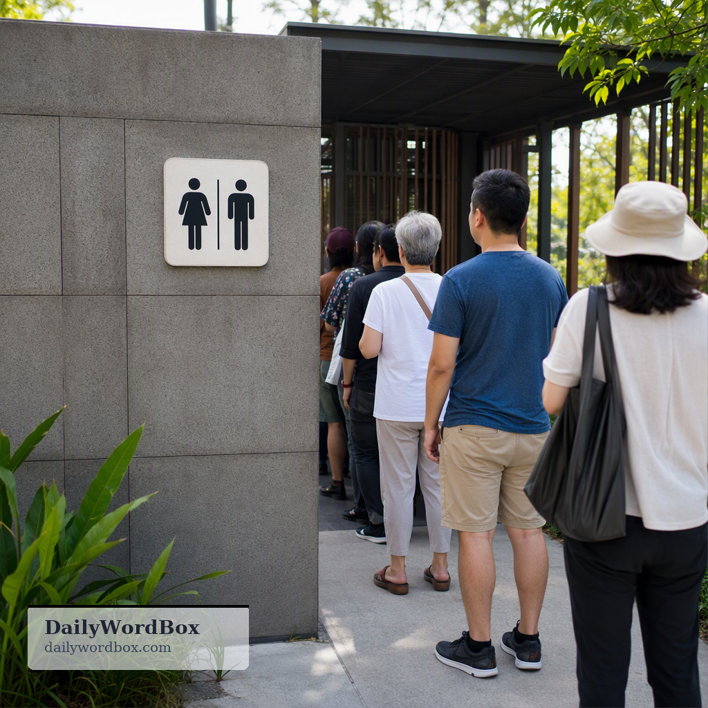 public toilet: A toilet facility provided for the use of the general public, typically in a public place like a park, statio…