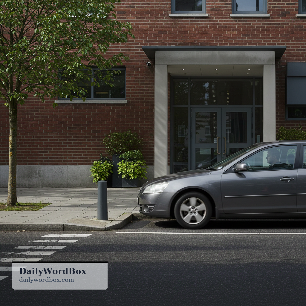 pull up: To stop a vehicle, usually after arriving near a place.