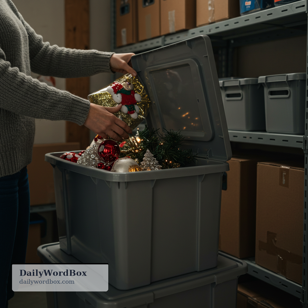 put away: to store something for future use