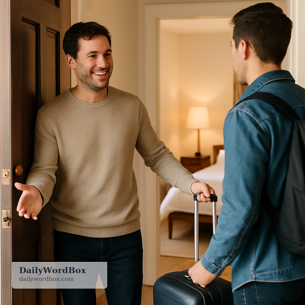 put up: to let someone stay in your home temporarily
