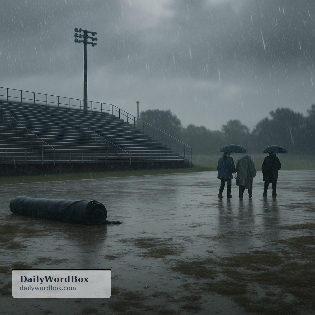 rained off: (British English) Cancelled because of rain, especially an outdoor sporting event or activity.