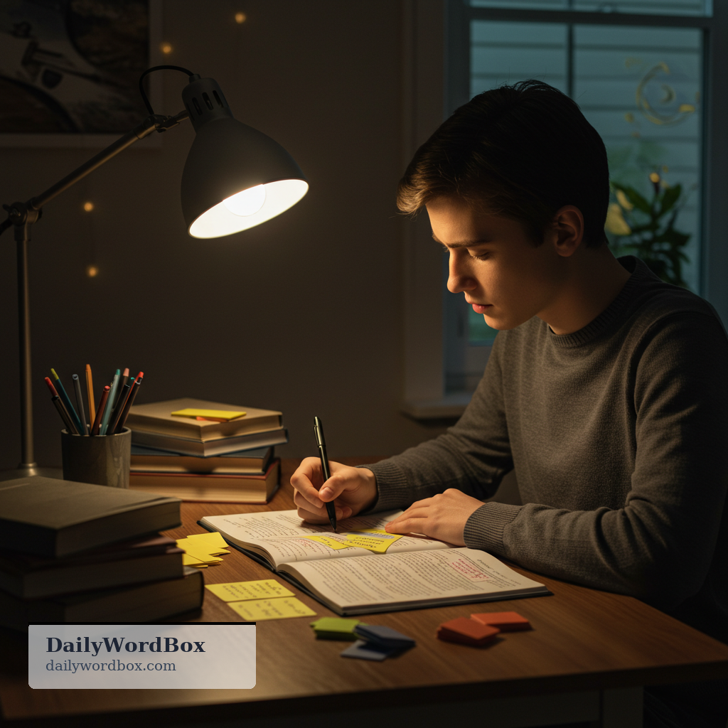revise for a test: to review and study material in preparation for an exam or test