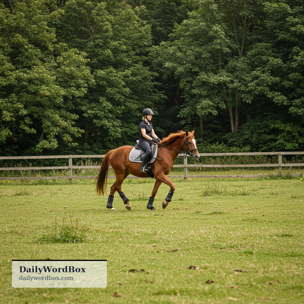 ride a horse: to sit on a horse and control it while it moves