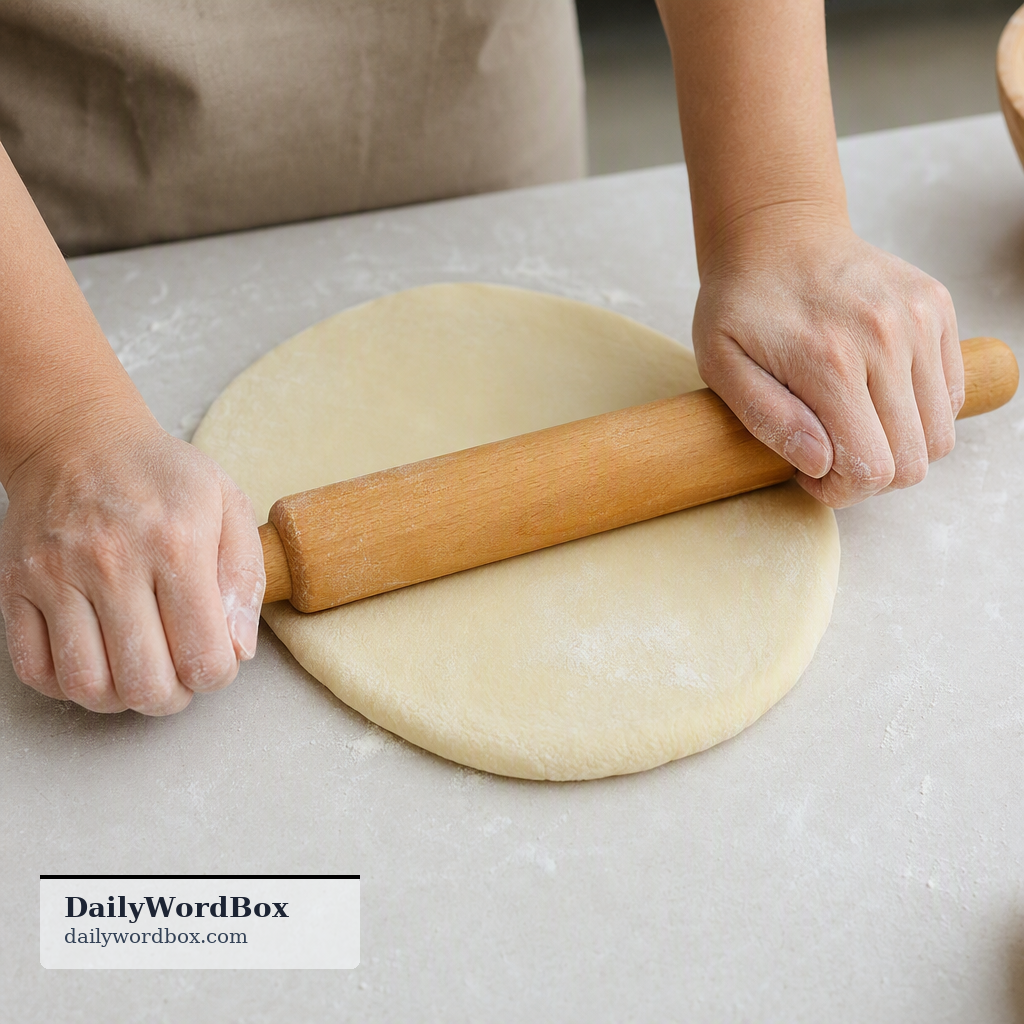 roll out: To officially launch a new product, flatten dough, or informally, to get out of bed.