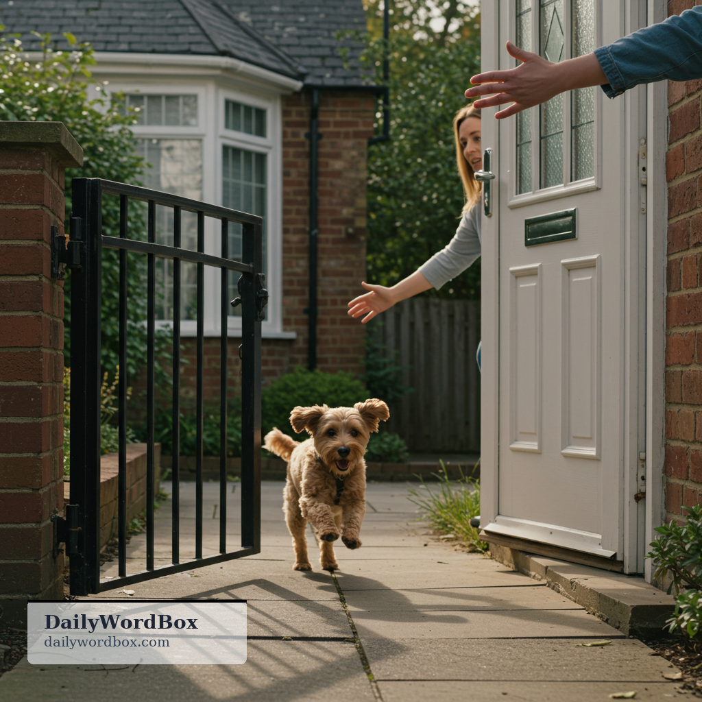 run away: To escape from home or from the people responsible for you (often used about children or pets).