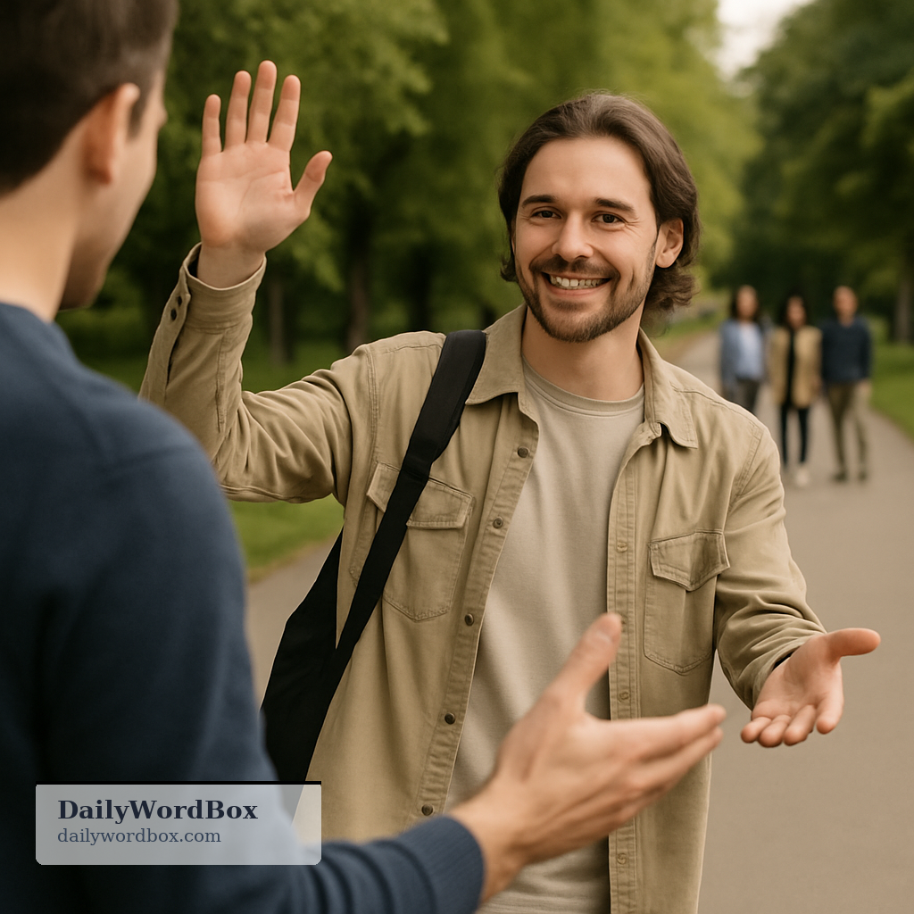 Say hi to everyone for me.: To ask someone to convey a friendly greeting on your behalf to another person or group of people.