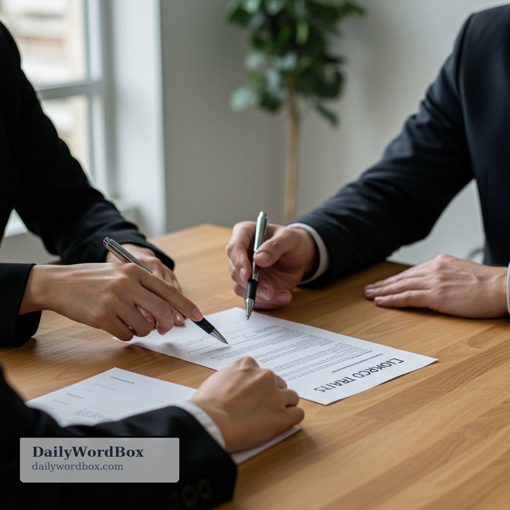 sign a contract: to write your signature on a contract to make the agreement official and legally binding