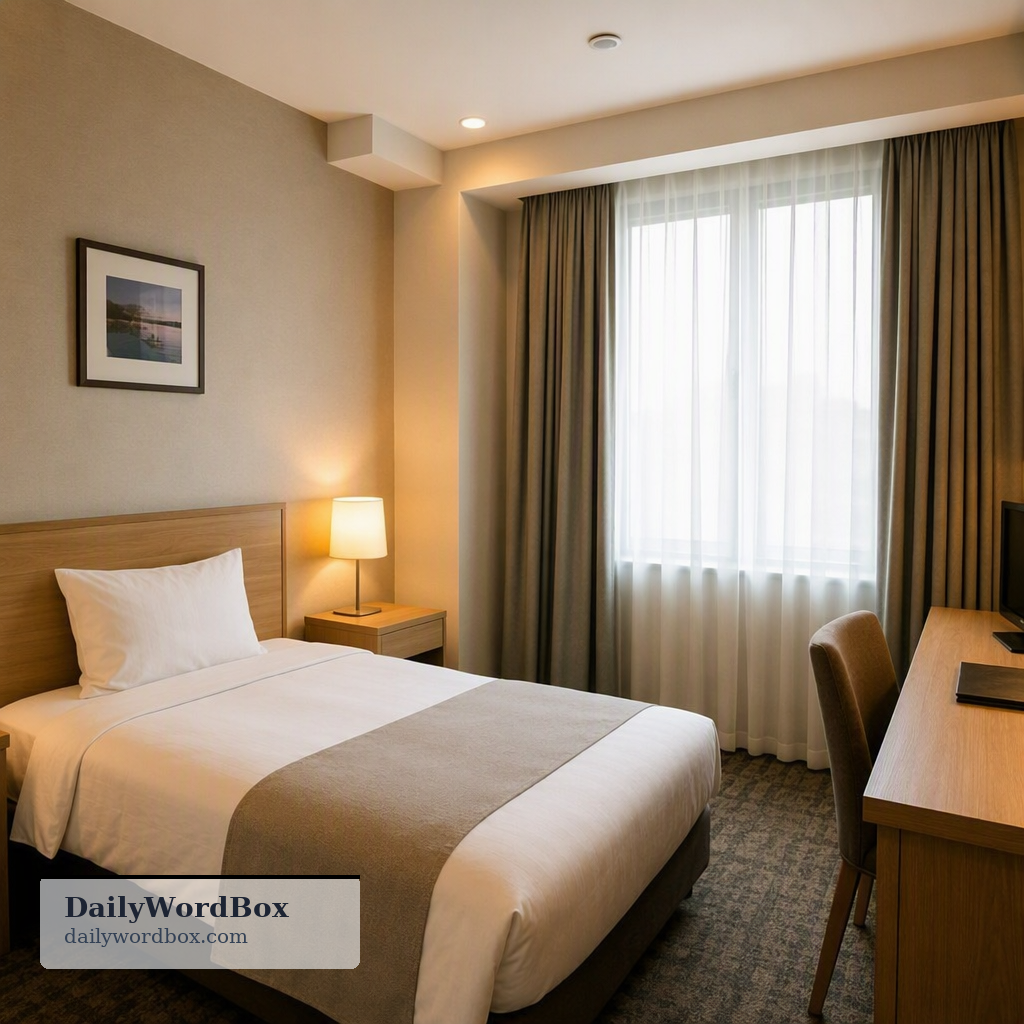 single room: A room designed or designated for one person, typically found in hotels or accommodation.