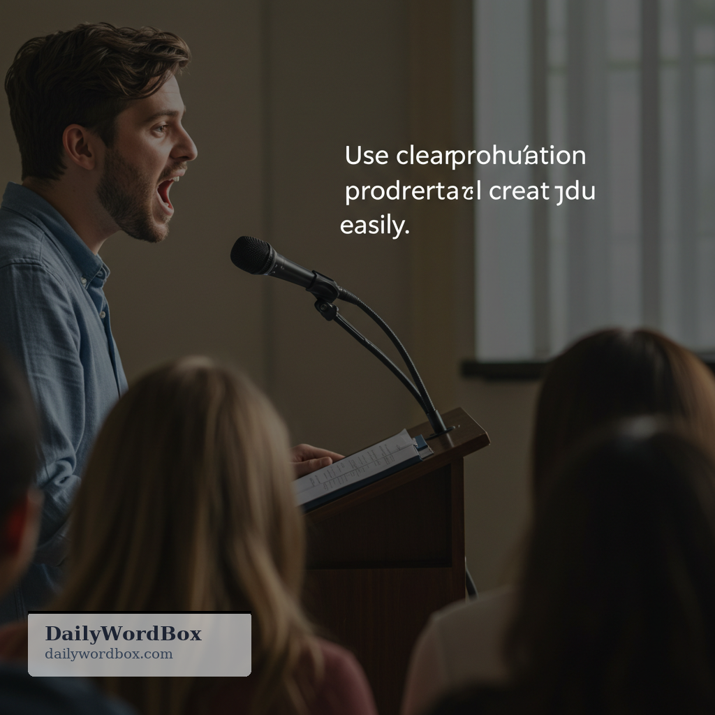 speak clearly: to use clear pronunciation and volume so others can understand you easily