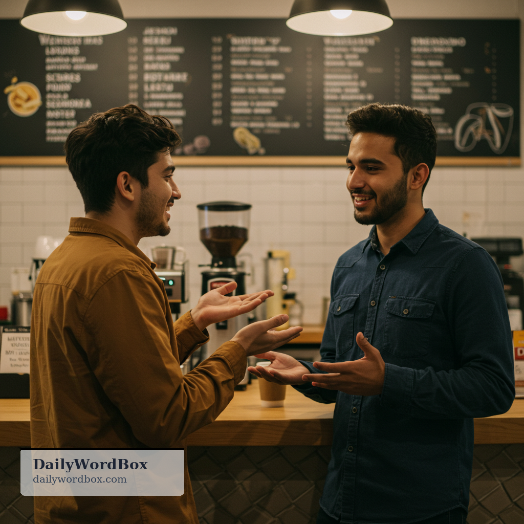 start a conversation: to begin talking with someone, especially to initiate communication