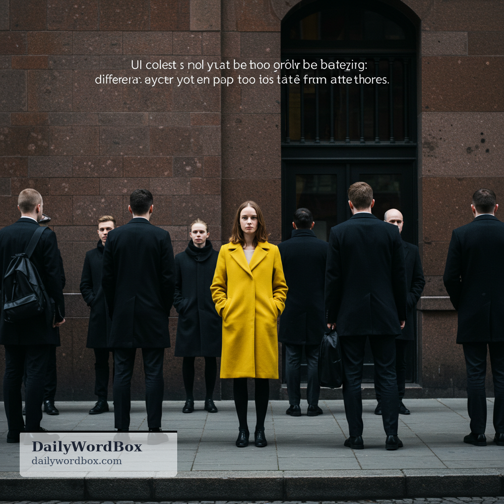 stick out: to be noticeable because you look, act, or are different from others